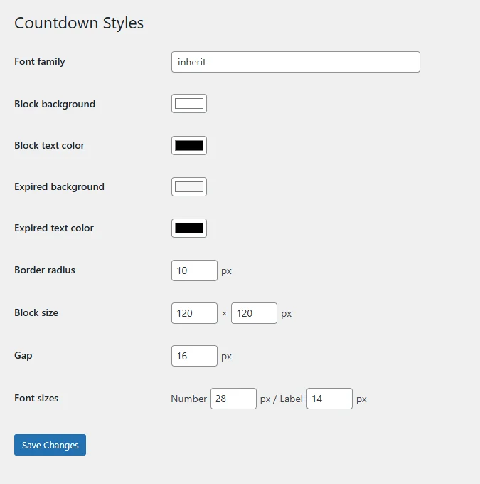 Countdown styles